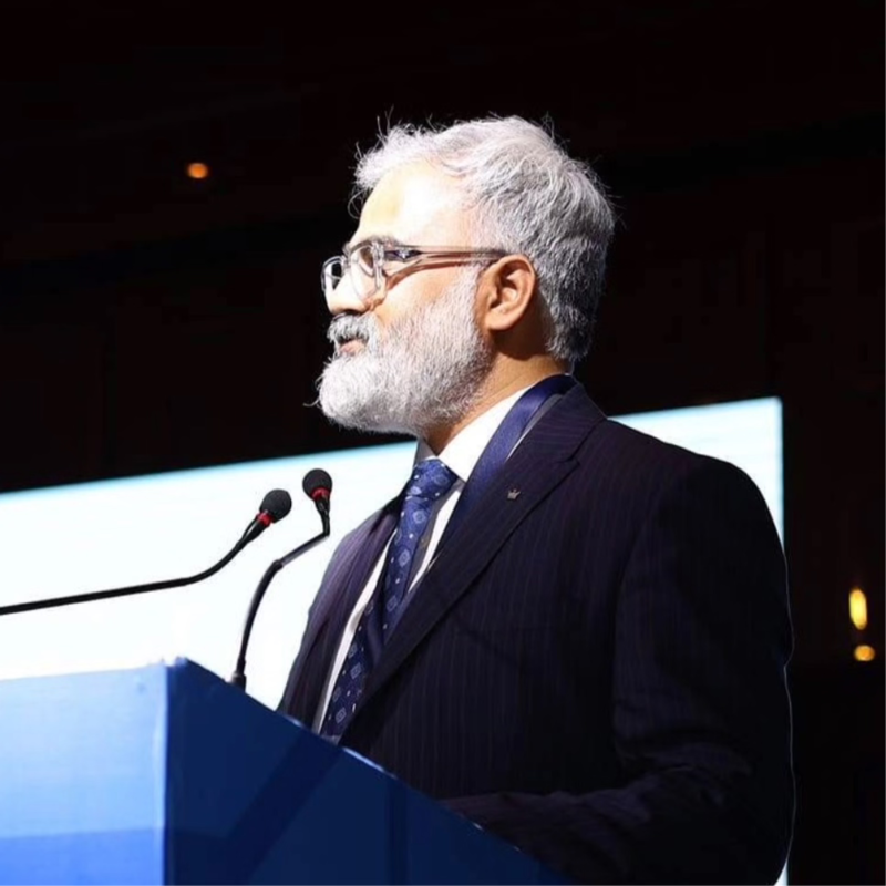Mr. Sonendra Verma, Founder and CEO of AegisCovenant, speaking at an event